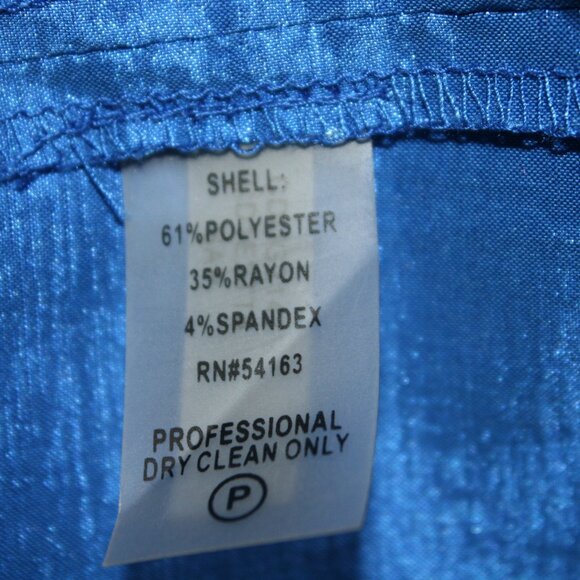 CALVIN KLEIN Dress Strapless Ruffle Cocktail Party Royal Blue Satin Mini 6 - Picture 9 of 15